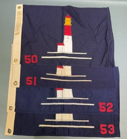 BARNEGAT BAY YACHT RACING RACE FLAGS 1950-1953