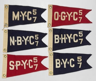 6-1957 BURGEE RACING FLAGS