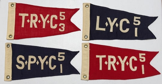 3-1951, 1-1953 BURGEE RACING FLAGS