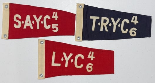 1-1945 & 2-1946 BURGEE RACING FLAGS