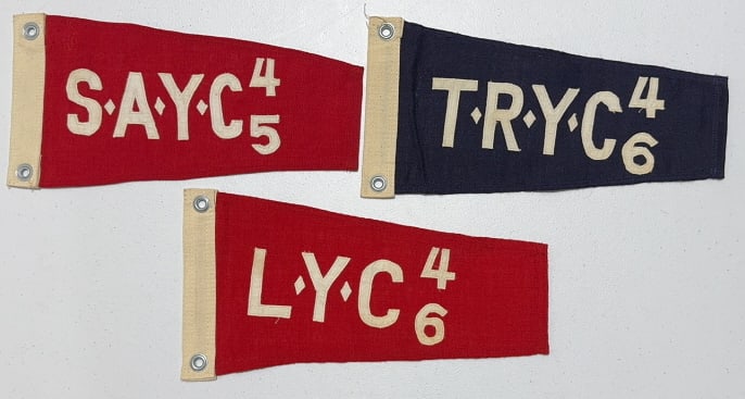 1-1945 & 2-1946 BURGEE RACING FLAGS (1 of 4)