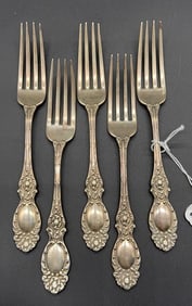 5 STERLING DINNER FORKS
