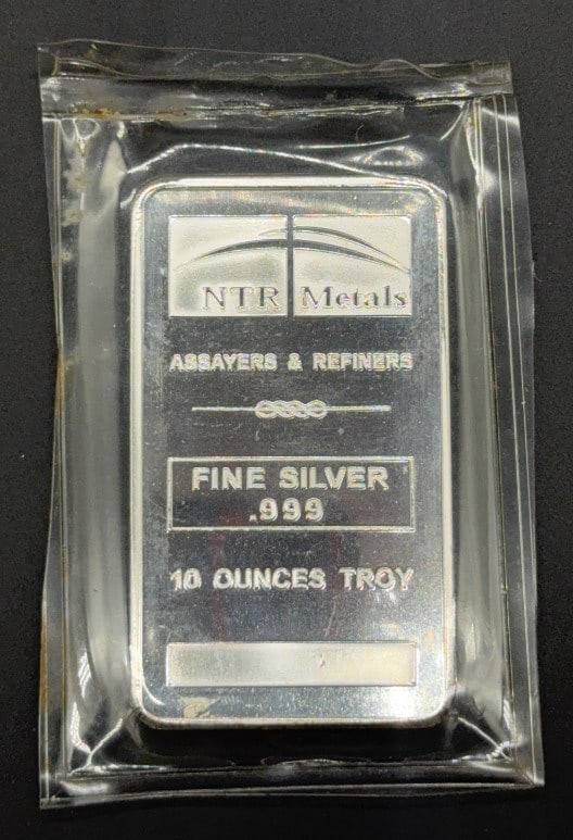 NTR METALS .999 FINE SILVER 10OZ BAR (1 of 2)
