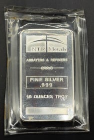 NTR METALS .999 FINE SILVER 10OZ BAR