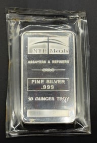 NTR METALS .999 FINE SILVER 10OZ BAR