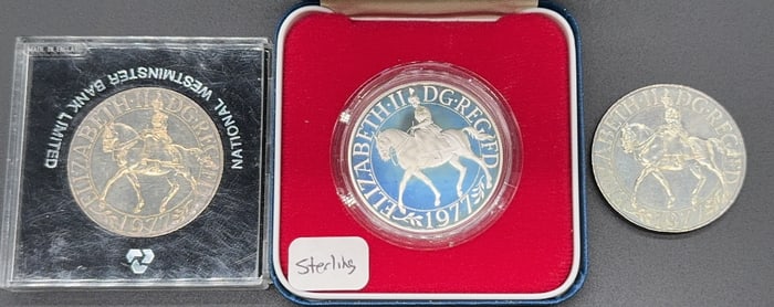 3 BRITISH STERLING COINS