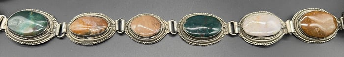 SILVER & HARDSTONE NATIVE AMERICAN BELT