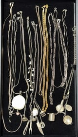 COLLECTION OF STERLING NECKLACES