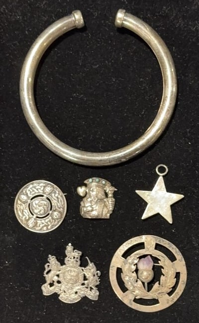 STERLING PINS & CHOKER LOT: ~