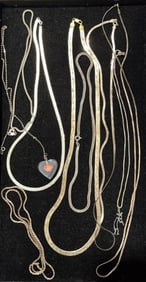 COLLECTION OF STERLING NECKLACES