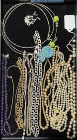 COLL. OF STERLING NECKLACES & PEARLS
