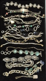 COLLECTION OF STERLING BRACELETS