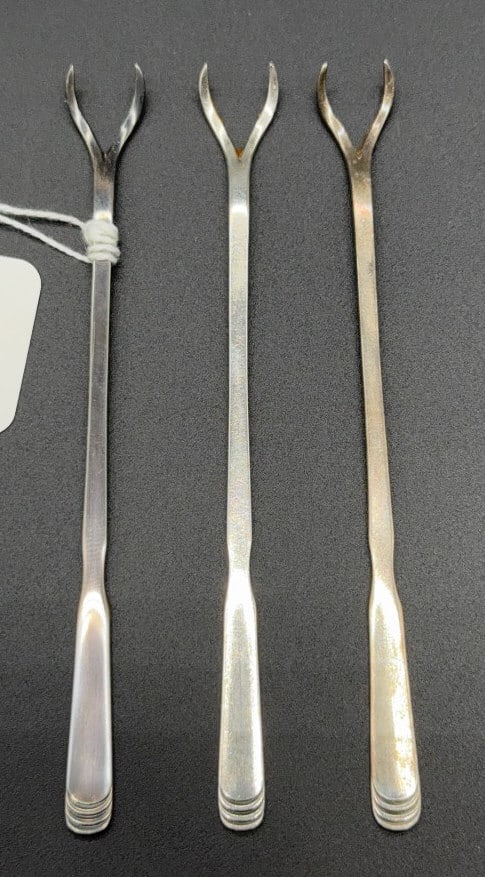 3 HANS HANSEN STERLING PICKS: 4 1/2" LONG