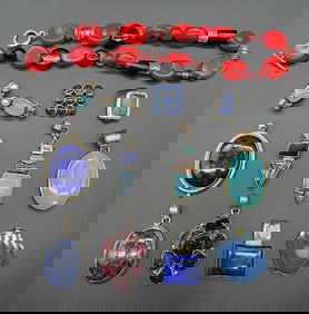 COLL OF STERLING & HARD STONE JEWELRY