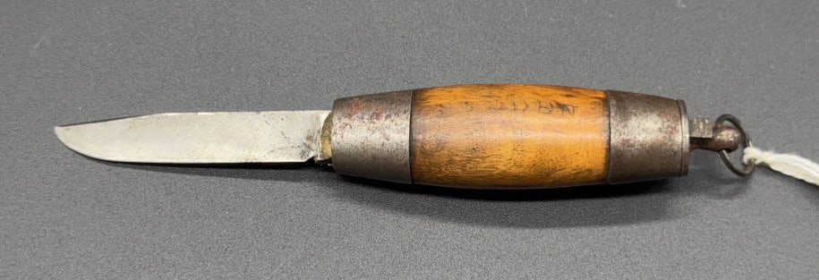 JOH ENGSTROM BURL BARREL FOLDING KNIFE: ESKILSTUNA SWEDEN ~ 4 1/4" LONG