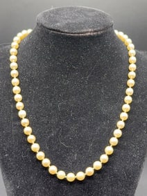 16" PEARL & 14KT GOLD NECKLACE
