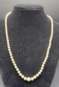 18" PEARL & 14KT GOLD NECKLACE