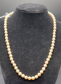 17" PEARL & 14KT GOLD NECKLACE