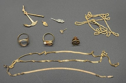 VARIOUS 14KT GOLD SCRAP JEWELRY