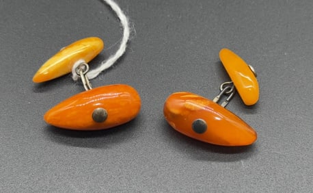 PAIR OF 21KT (875) GOLD CUFFLINKS