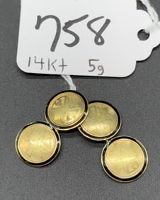 PAIR OF 14KT GOLD CUFFLINKS
