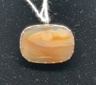 10KT (TESTED) GOLD AGATE BROACH