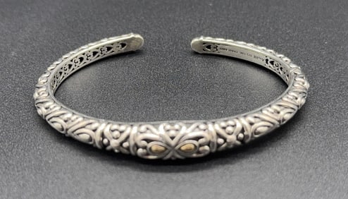 STERLING & 14KT GOLD BANGLE BRACELET