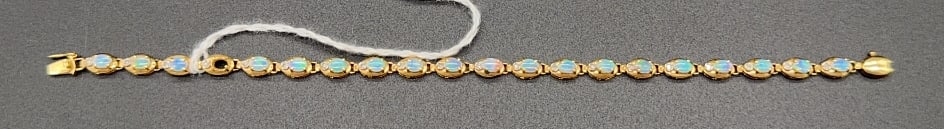 14KT (585) GOLD BRACELET W/OPALS (1 of 4)