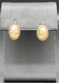 14KT GOLD CAMEO EARRINGS