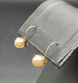 PAIR OF 14KT GOLD PEARL EARRINGS