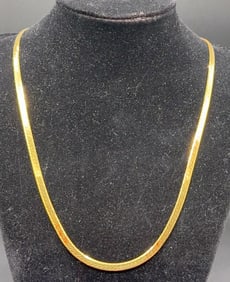 14KT YELLOW GOLD HERRINGBONE NECKLACE