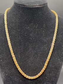 10KT YELLOW GOLD ROPE CHAIN NECKLACE