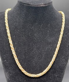 18KT (750) GOLD WHITE/YELLOW ROPE NECKLACE