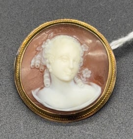 10KT YELLOW GOLD CAMEO PIN/PENDANT