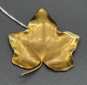 14KT YELLOW GOLD LEAF BROOCH