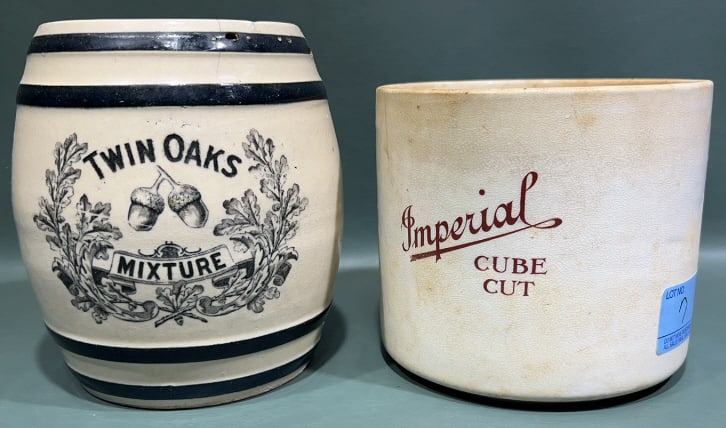 2 ANTIQUE ADVERTISING TOBACCO JARS (1 of 6)
