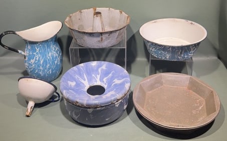 GRANITEWARE/ENAMELWARE SPITTOON LOT