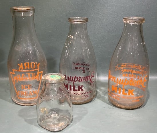 3 PENNSYLVANIA MILK BOTTLES & 1 DELAMORE BOTTLE (1 of 8)