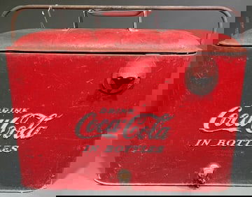 VINTAGE COCA-COLA METAL ADVERTISING COOLER/CHEST