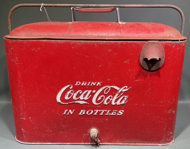 VINTAGE COCA-COLA METAL ADVERTISING COOLER/CHEST (1 of 5)