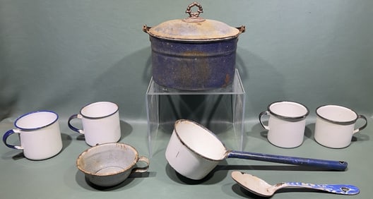 AGATEWARE CUP & LADLE LOT