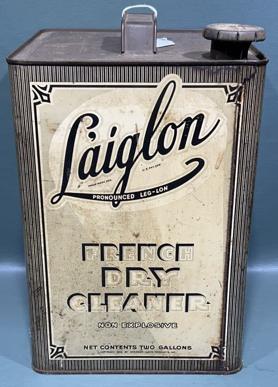LAIGLON ADVERTISING TIN (FRENCH DRY CLEANER): 10" X 7" X 7"