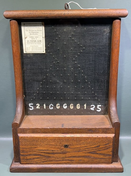 ANT. OAK FARRER VENDING MACHINE FOR XX PEPSIN GUM (1 of 6)