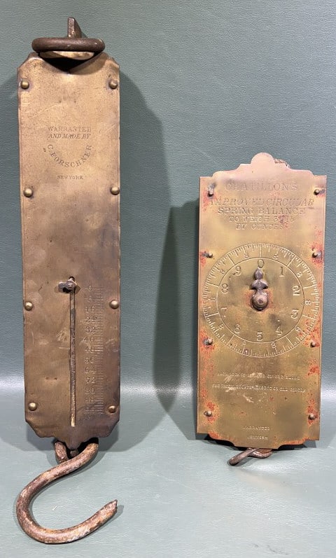 ANT. CHATILLONS & C FORSCHNER BRASS SPRING SCALES (1 of 6)