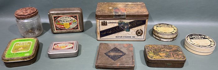 LARGE LOT OF VARIOUS ADVERTISING TINS
