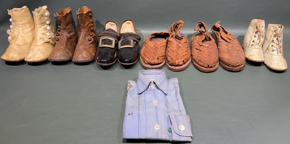 VINTAGE CHILDREN'S SHOES & SALESMAN'S SAMPLE SHIRT