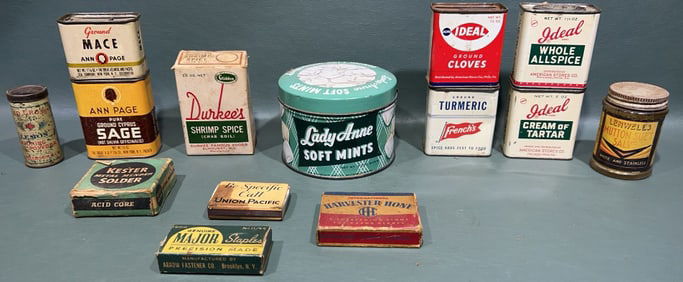 COLLECTION OF VARIOUS ADVERTISING TINS & BOXES