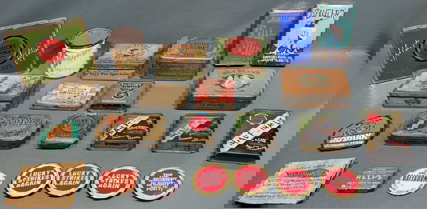 COLLECTION OF CIGARETTE & TOBACCO ADVERTISING TINS (1 of 8)