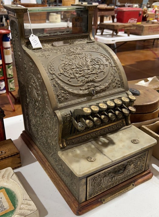 NATIONAL BARBER SHOP/CANDY STORE CASH REGISTER: 16" X 10 1/2" X 17"