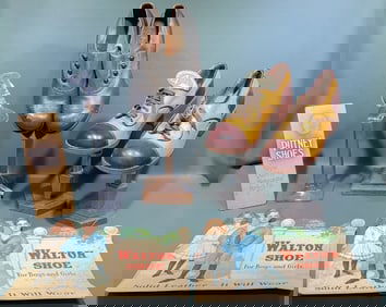 ANTIQUE SHOE STORE DISPLAY & ADVERTING PIECES